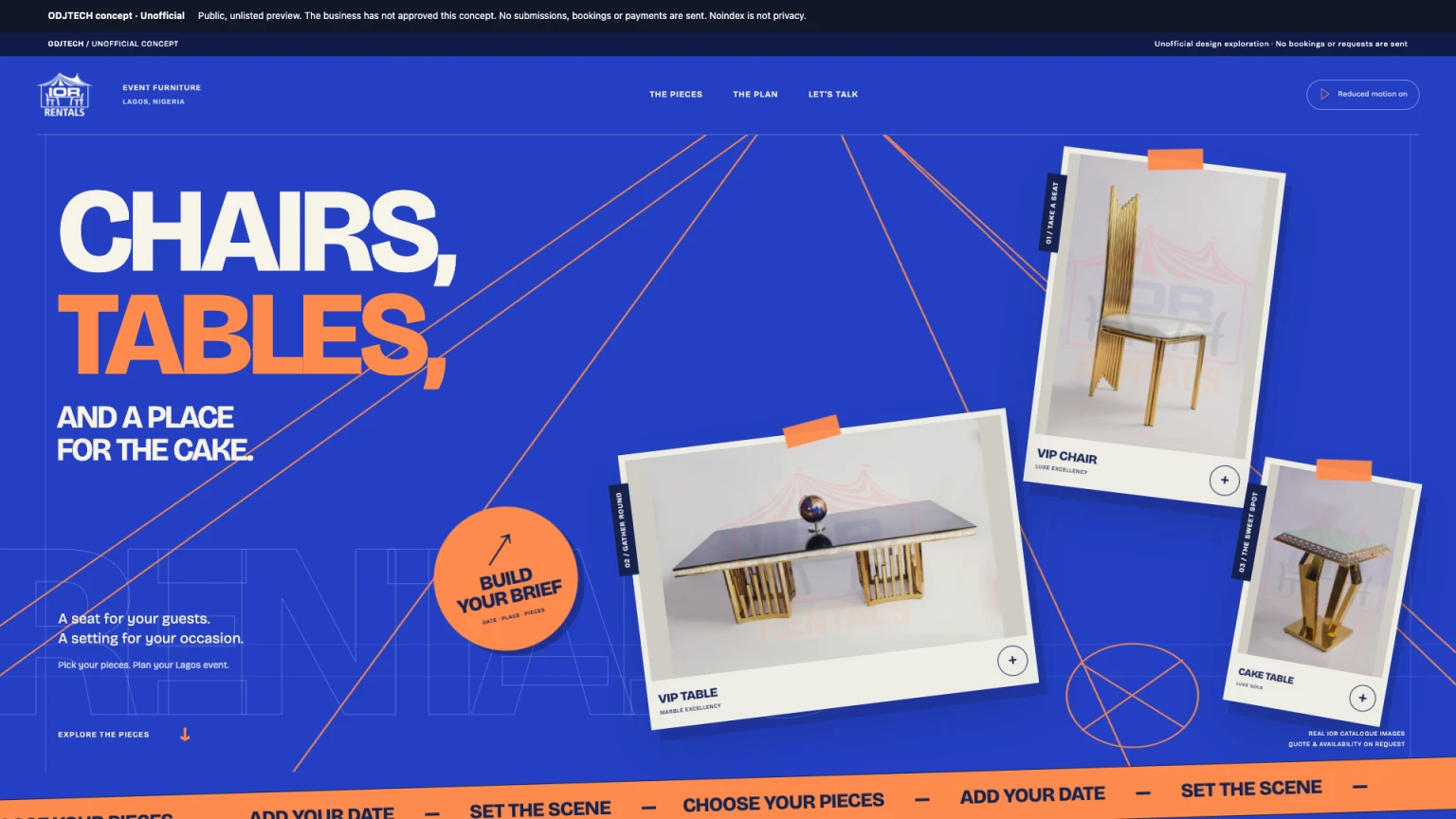 IOR Rentals concept preview, captured from the actual demo