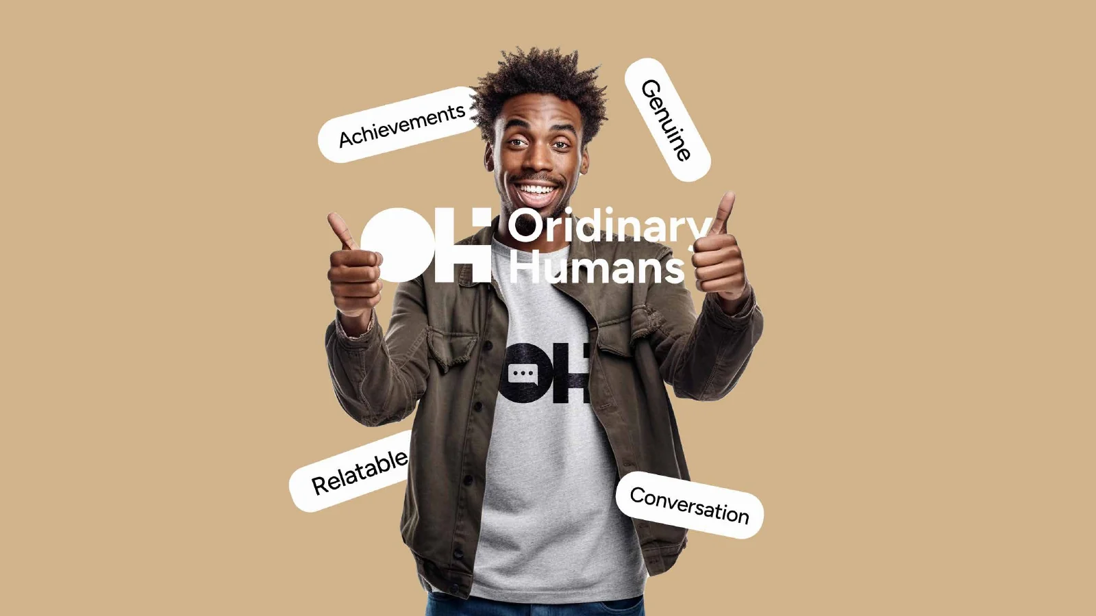 Ordinary Humans identity cover from the original 2023 brand guidelines